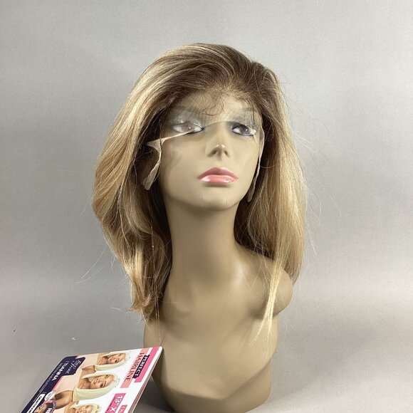 Perfect Hairline Tianna Straight #DR4/Tiramisu Brown Blonde Synthetic Lace Wig - Picture 2 of 12